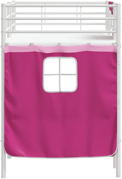 vidaXL Kinder Loft Bettgestell mit Vorhängen Weiß und Rosa 42020826 Bild 9