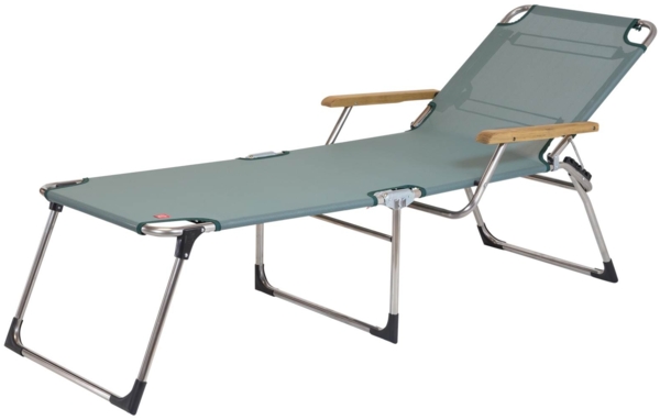 Dreibeinliege Amigo 40+ aus Aluminium mit Armlehne, Salbei