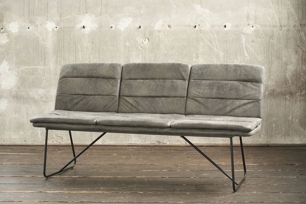KAWOLA Esszimmer-Bank VINCE Esstisch-Bank Microfaser grau 90 x 68 x 178 cm