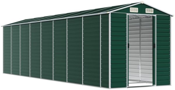 vidaXL Gerätehaus Grün 191x725x198 cm Verzinkter Stahl 3188238 Bild 3