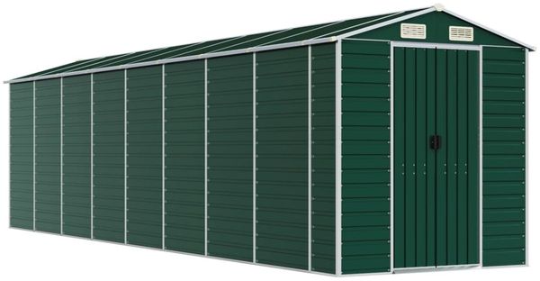 vidaXL Gerätehaus Grün 191x725x198 cm Verzinkter Stahl 3188238 Bild 2