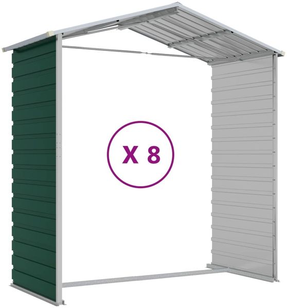 vidaXL Gerätehaus Grün 191x725x198 cm Verzinkter Stahl 3188238 Bild 9