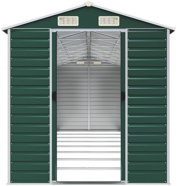 vidaXL Gerätehaus Grün 191x725x198 cm Verzinkter Stahl 3188238 Bild 5