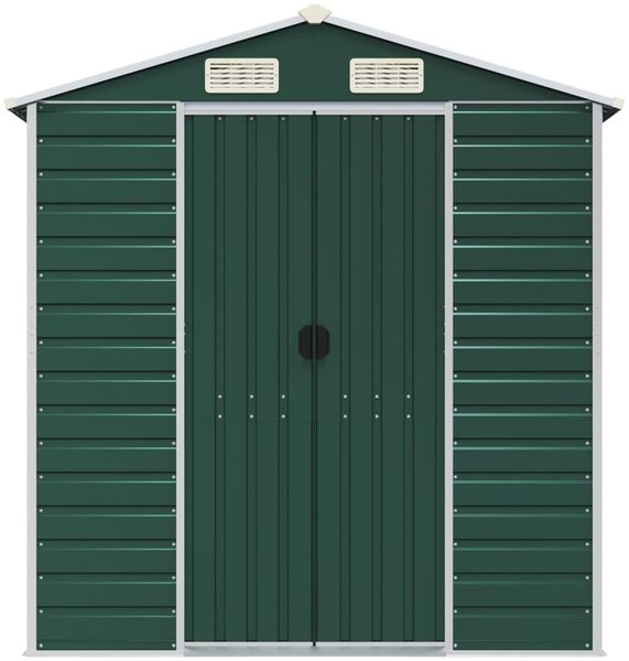 vidaXL Gerätehaus Grün 191x725x198 cm Verzinkter Stahl 3188238 Bild 4