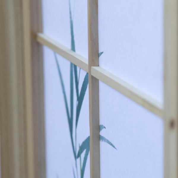 4fach Paravent Raumteiler Shoji natur Bambusmuster Bild 5