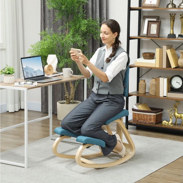 HOMCOM Stuhl Kniestuhl (1 St), Ergonomisches Design, schaukelnd, Rückenlehne