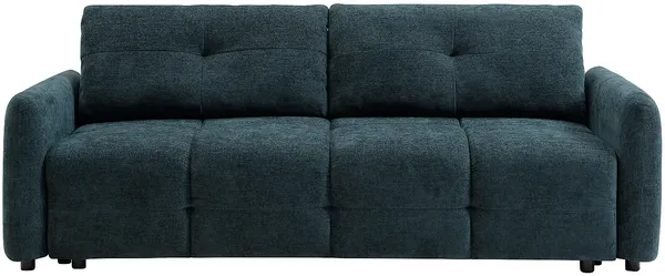 Vente-unique - ZAREMI Sofa Stoff Blau - B 92 cm x H 86 cm x L 218 cm