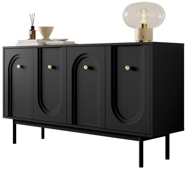yourhouse24 Kommode LIBERTY 4d Kaschmir, schwarz