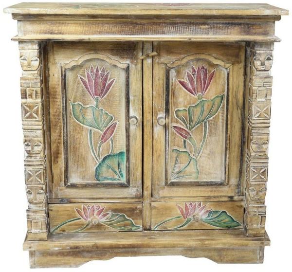Oriental Galerie Mehrzweckschrank Schrank 80 x 80cm Lotus Natur Color (1-St)