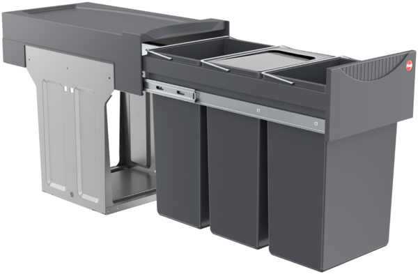 Hailo Einbaumülleimer Hailo Abfallsammler 3666132 TZ Swing Terzett 3x 10 Liter mit Biodeckel