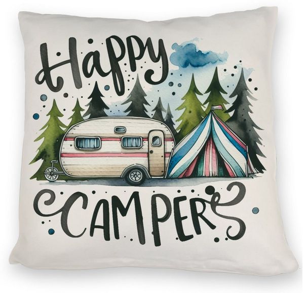 speecheese Dekokissen Happy Campers Wohnwagen Kissen
