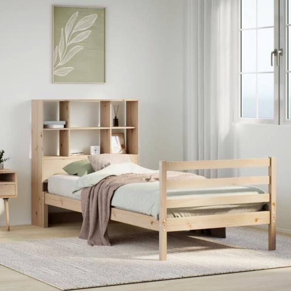 vidaXL Bücherregalbett ohne Matratze 75x190 cm Massivholz Kiefer 3321883