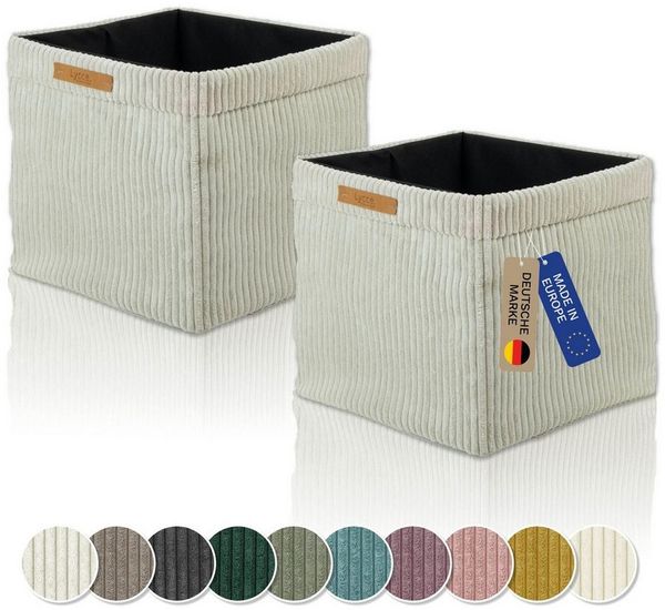 Lycce Regalkorb Kallax Boxen Cord 2er Set beige, faltbare Aufbewahrungsbox 33x33x31cm (2 St)