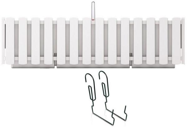 Prosperplast Blumenkasten Boardee Fencycase, Balkonkasten mit Aufhängung 58cm Weiß/Grau/Braun/Anthrazit