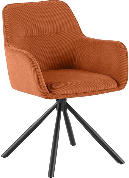 CLP Esszimmerstuhl Tipton Cordbezug 180 Grad Schwenkmechanismus bis 150 kg belastbar,orange