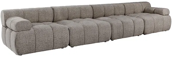 Vente-unique - FACIVIL Sofa Stoff Schokoladenbraun - B 94 cm x H 70 cm x L 376 cm
