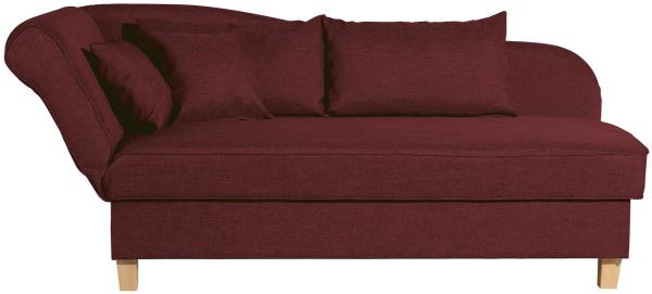 Selma Recamiere mit Armteil links klappbar Flachgewebe Rot Buche Natur