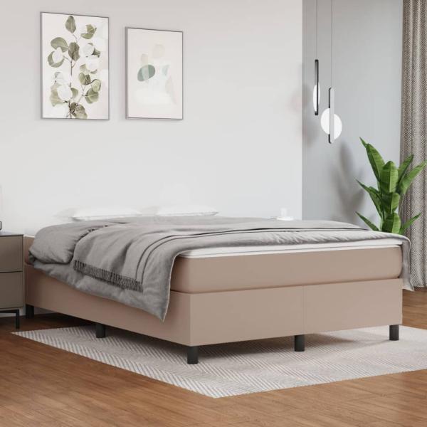 vidaXL Polsterbett Cappuccino-Braun 140x200 cm Kunstleder