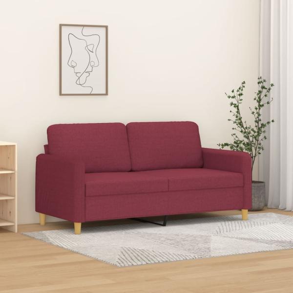 vidaXL 2-Sitzer-Sofa Weinrot 140 cm Stoff