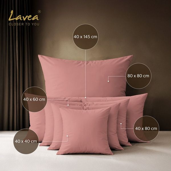Lavea Kissenbezug 2er Set 100% Baumwolle flauschig, Jasmin, Kissenhülle, Kissenbezüge, (2 Stück), pflegeleicht, langlebige Qualität, mit Reißverschluss
