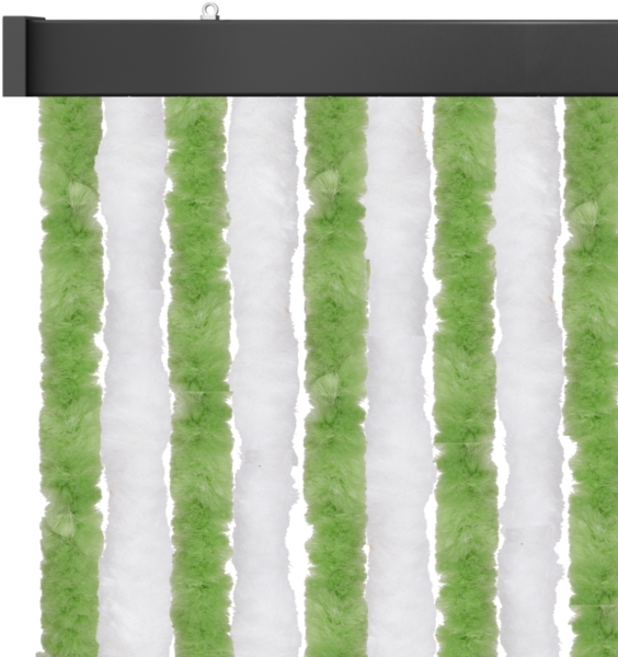 Flauschvorhang 120x200 ( Grün-Weiß ), perfekter Insekten- und Sichtschutz für Ihre Balkon- und Terrassentür, viele Farben