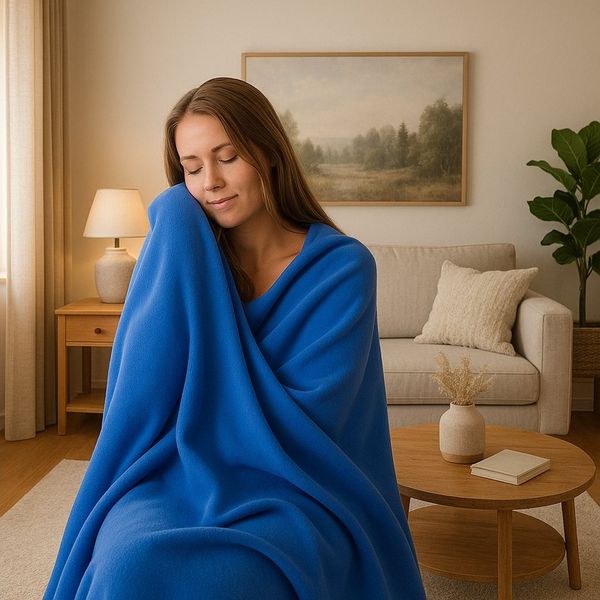 Wohndecke Luxus Fleecedecke Kuscheldecke Größe 130x170 cm Farbe blau, Betz