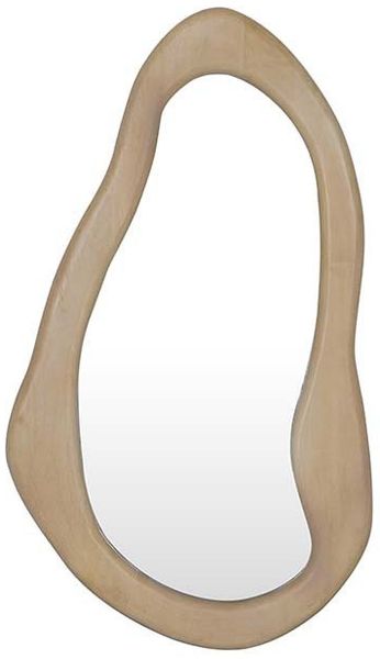 riess-ambiente Wandspiegel ORGANIC 130cm creme - Mango-Massivholz, organische Form, flexibel (Einzelartikel, 1-St), natürlicher Deko-Eyecatcher aus Holz – ideal für Flur oder Wohnzimmer