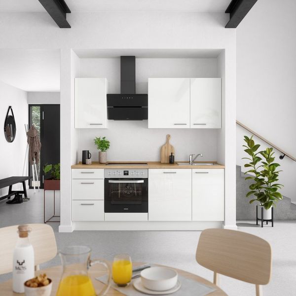 nobilia® Küchenzeile "Flash II", vormontiert, Ausrichtung wählbar, Breite 210 cm, wahlw. mit E-Geräten