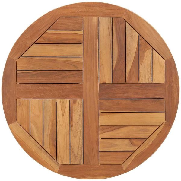 vidaXL Teak Massiv Tischplatte Massivholzplatte Holzplatte Ersatztischplatte Holz Platte für Esstisch Esszimmertisch Rund 2,5cm 70cm