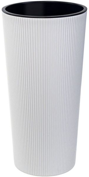 KONZEPT Blumentopf Hoch mit Einsatz, Rillenstruktur, für Garten, Balkon, für Außenbereich, wetterfest, UV-beständig