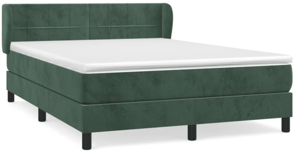 vidaXL Boxspringbett mit Matratze Dunkelgrün 140x190 cm Samt 3127490