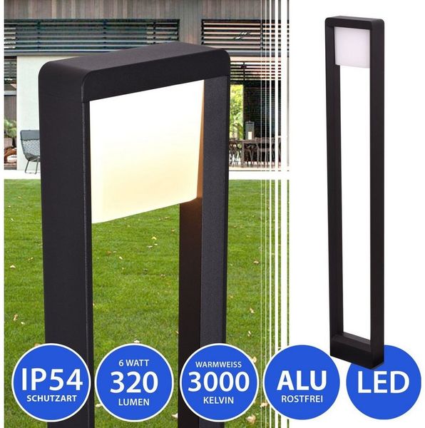 Maxkomfort Außen-Stehlampe MADERA, LED fest integriert, Warmweiß, 3000K, Gartenleuchte