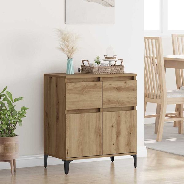 vidaXL Sideboard Artisan-Eiche 60 x 35 x 70 cm Verbundholz und Eisen 881219