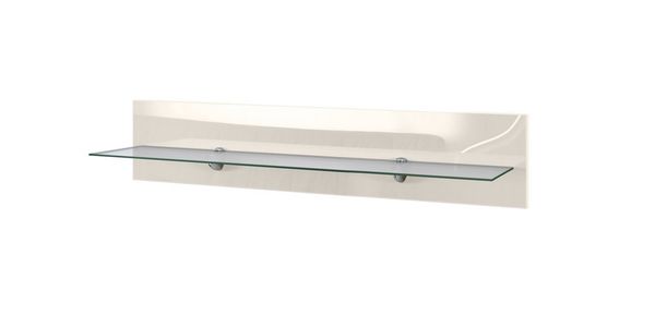 Vladon Wandregal Bari in Creme Hochglanz - Modernes Schweberegal (98 x 20 x 19 cm)