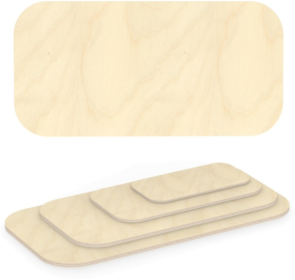 Multiplexplatte Holzplatte Tischplatte mit Eckenradius 100mm Birke - Größe 40 x 70 cm - Höhe 2,1 cm - Farbe Natur Bild 2