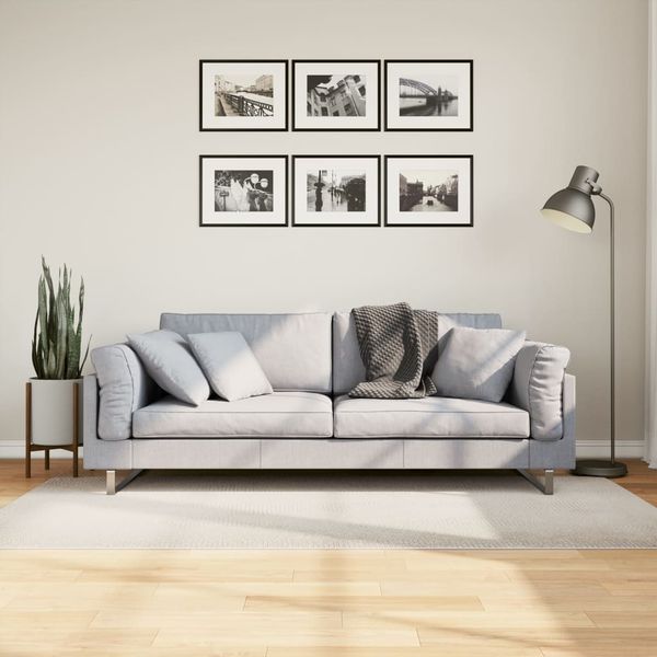 vidaXL Teppich IZA Kurzflor Skandinavischer Look Creme 100x200 cm 375439