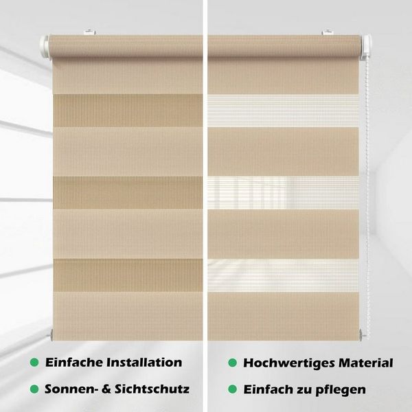 Doppelrollo Doppelrollo Duo-Rollo Klemm-Fix mit Klemmträger, Fenster-Rollo/Seitenz, DomDeco, Klemm- oder Schraubmontage