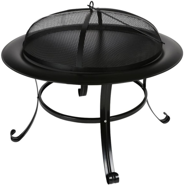 Terrassen-Feuerschale, Metall Schwarz, Ø 73x64 cm