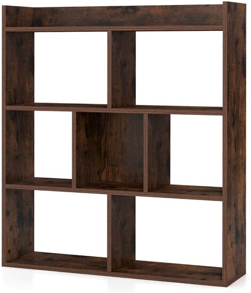 Bücherregal mit 7 Würfeln Standregal Würfelregal Aufbewahrungsregal 80 x 20 x 90 cm Kaffee