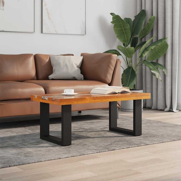 vidaXL Couchtisch Teak Harz 100x50 cm 243467