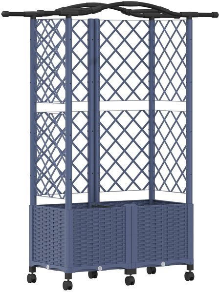 vidaXL Hochbeet mit Rankgitter und Dach Grau 122 x 40 x 144 cm PP 3423023 Bild 2