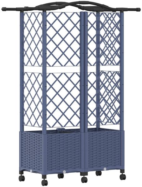 vidaXL Hochbeet mit Rankgitter und Dach Grau 122 x 40 x 144 cm PP 3423023 Bild 5