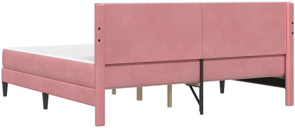 vidaXL Bettgestell mit Matratze mit Kopfteil Rosa 200 x 200 cm Samt 3415075 Bild 8
