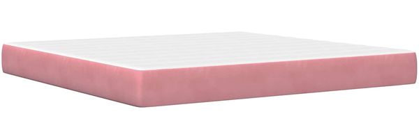 vidaXL Bettgestell mit Matratze mit Kopfteil Rosa 200 x 200 cm Samt 3415075 Bild 5