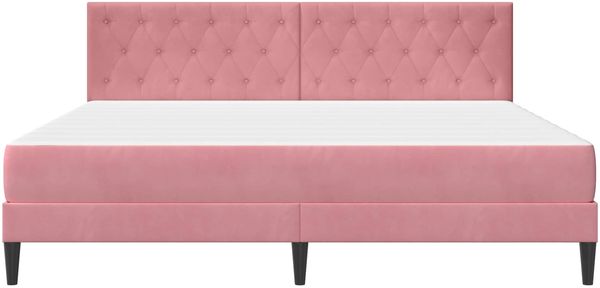 vidaXL Bettgestell mit Matratze mit Kopfteil Rosa 200 x 200 cm Samt 3415075 Bild 6