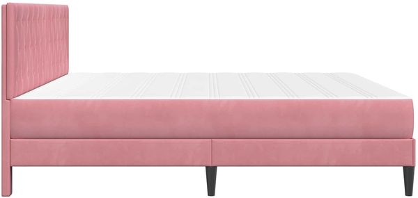 vidaXL Bettgestell mit Matratze mit Kopfteil Rosa 200 x 200 cm Samt 3415075 Bild 7