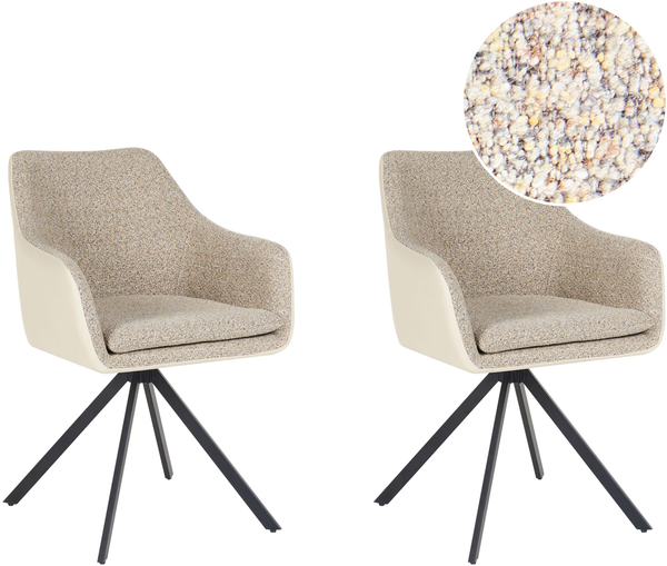 Esszimmerstuhl 2er Set LITHIA Taupe