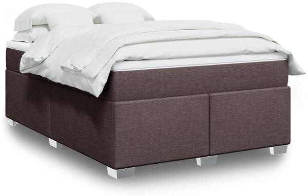 vidaXL Boxspringbett mit Matratze Dunkelbraun 140x200 cm Stoff 3285140