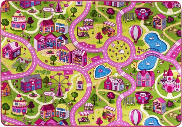 Andiamo Kinderteppich Straße, LAGERRÄUMUNG!, rechteckig, Höhe: 5 mm, Straßen-Spiel-Teppich, Sonderposten, für Mädchen & Jungen
