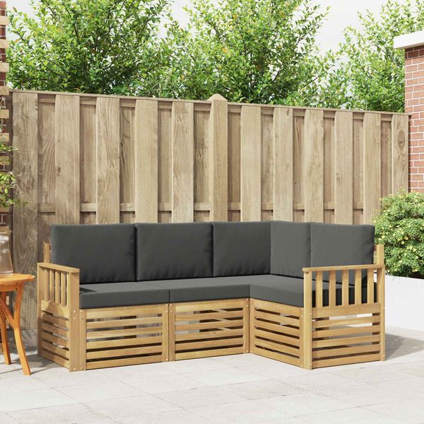 vidaXL Outdoor-Sofagarnitur 4 pcs Weiß und Anthrazit 3391747